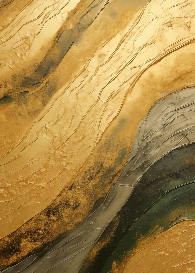 Abstract Gold and Green Textured