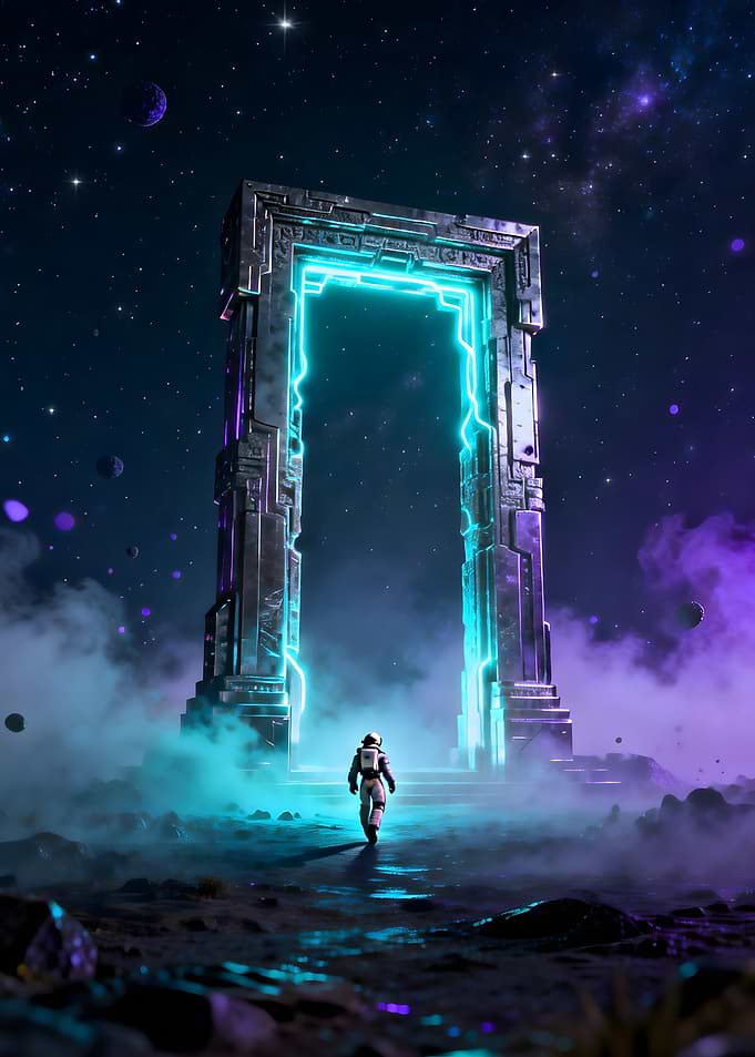 Astronaut and Interstellar Gateway