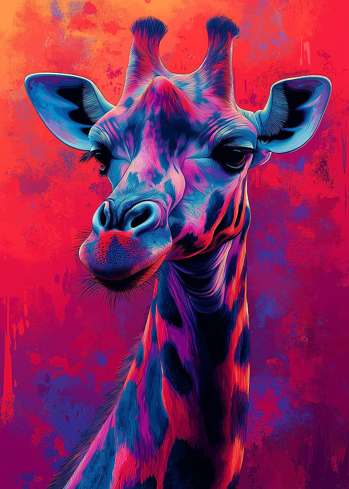 Colorful Giraffe Portrait