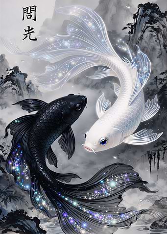 Yin and Yang Koi Fish