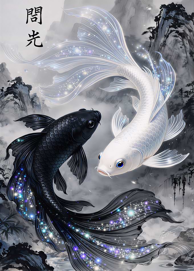 Yin and Yang Koi Fish