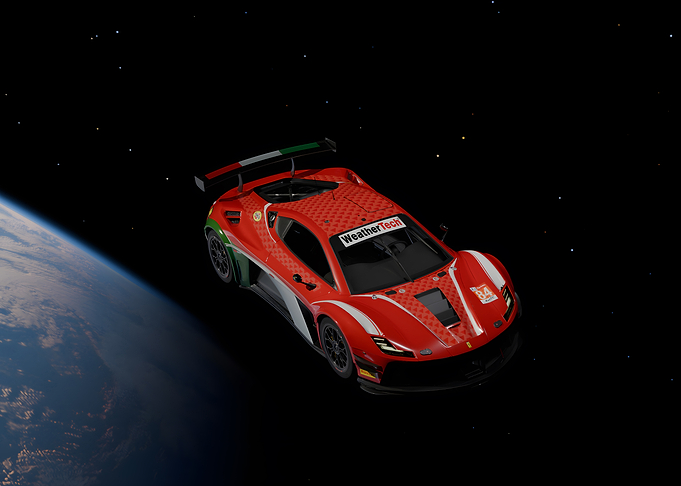 Ferrari Race Car in Space