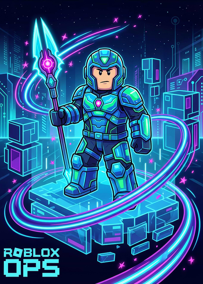 Roblox OPS Character in Futuristic Cityscape
