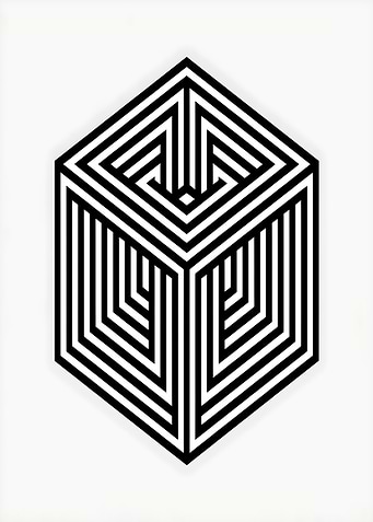 Abstract Cube Optical Illusion Art