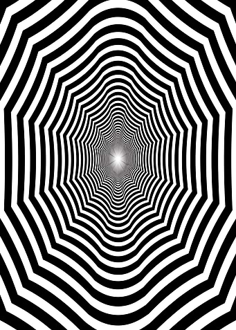 Black and White Optical Illusion Tunnel