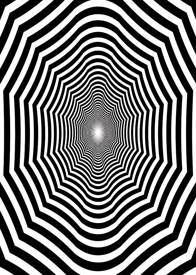 Black and White Optical Illusion Tunnel