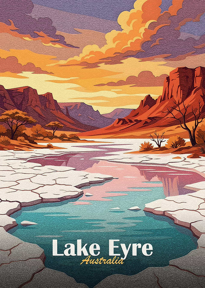 Lake Eyre, Australia Landscape Art