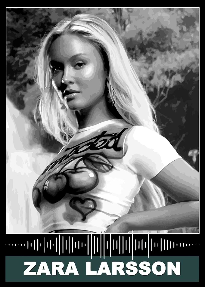 Zara Larsson Black and White Portrait Art