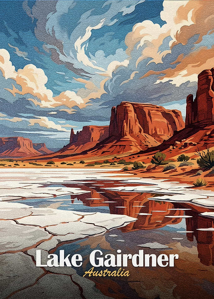 Lake Gairdner Australia Travel Poster