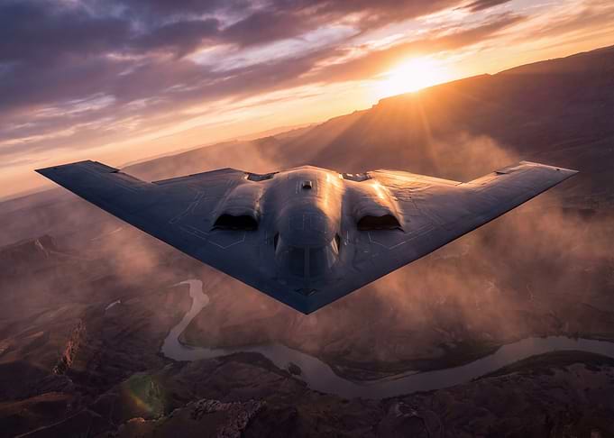 B-2 Spirit Bomber at Sunset