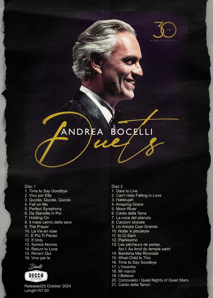 Andrea Bocelli Duets Album Cover