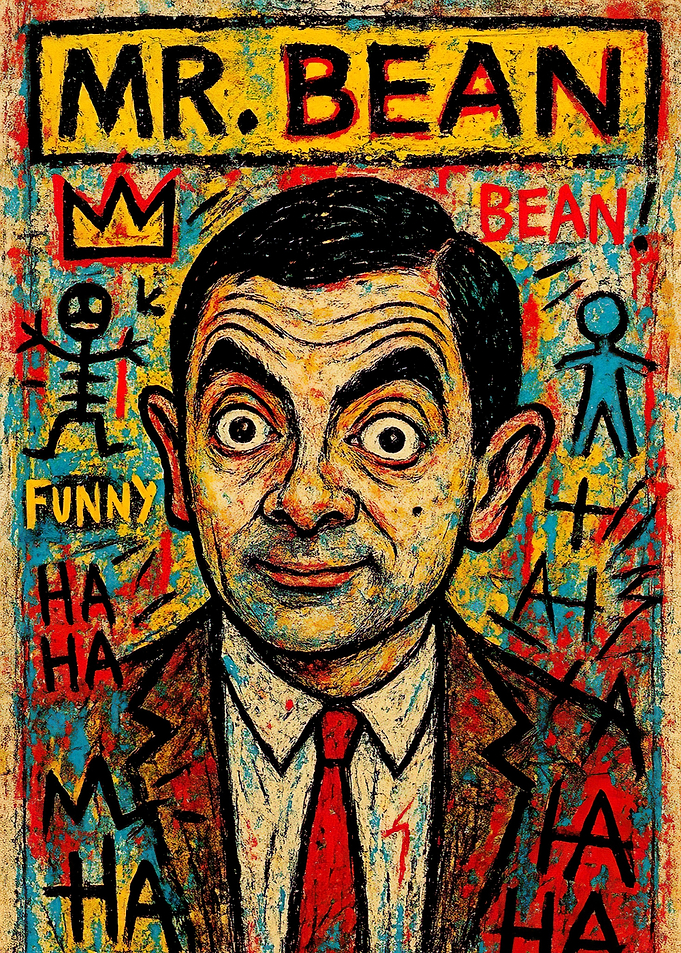 Mr. Bean Portrait with Graffiti Style