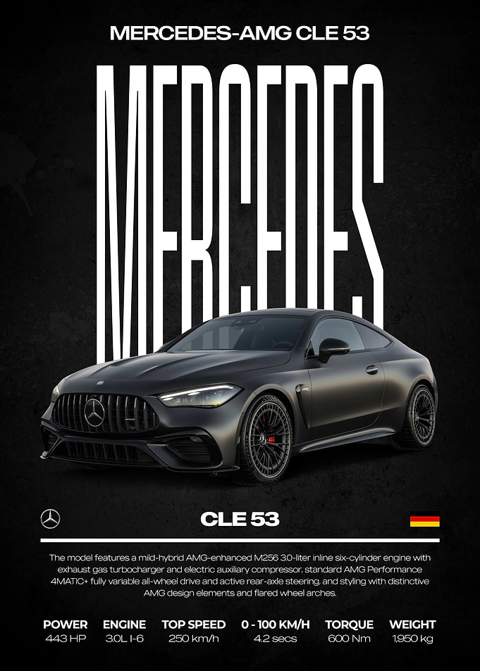 Mercedes-AMG CLE 53 Car Poster