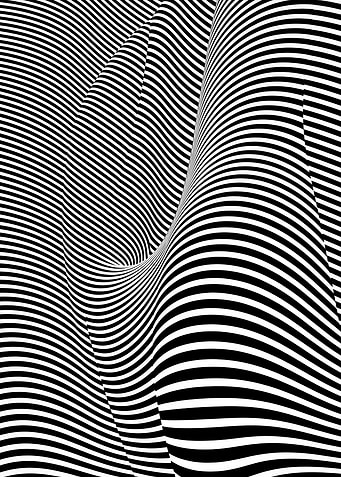 Abstract Black and White Striped Pattern