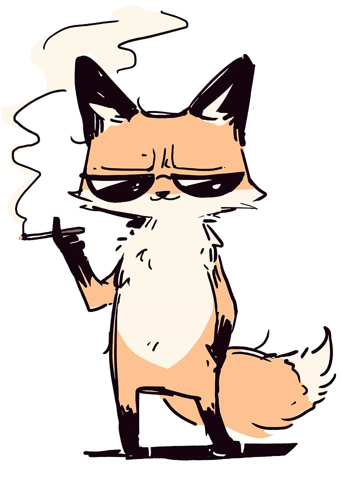 Smoking Fox Cartoon Character