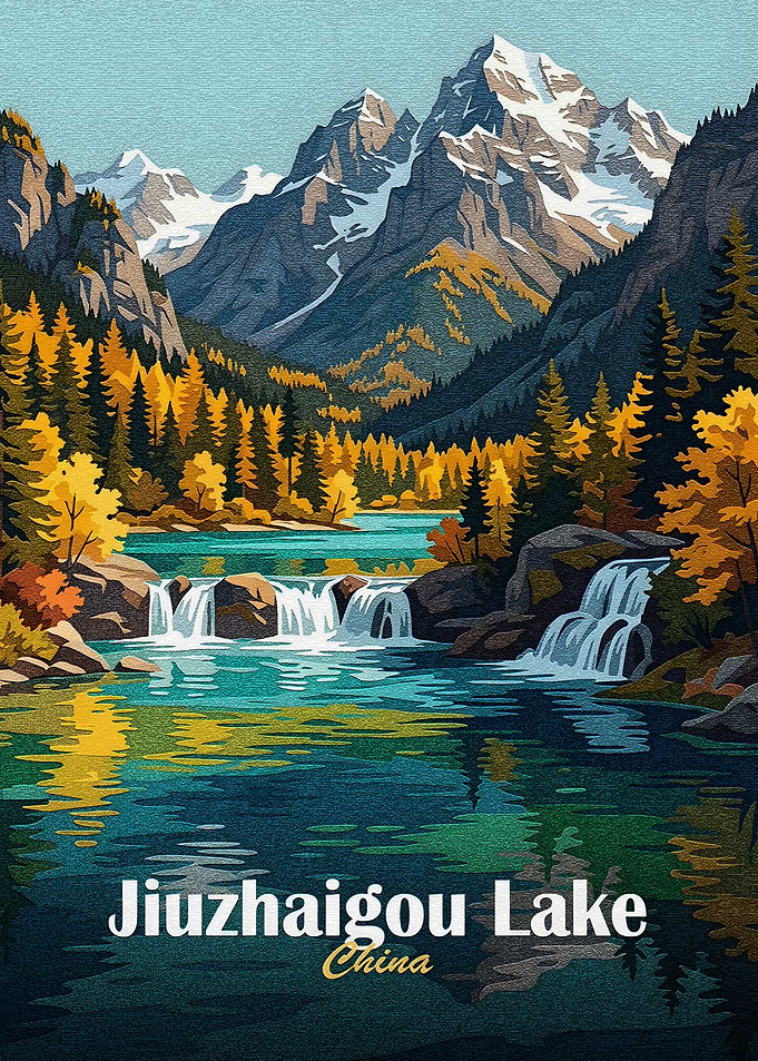 Jiuzhaigou Lake, China Landscape Art