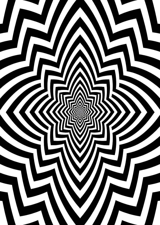 Black and White Optical Illusion Pattern