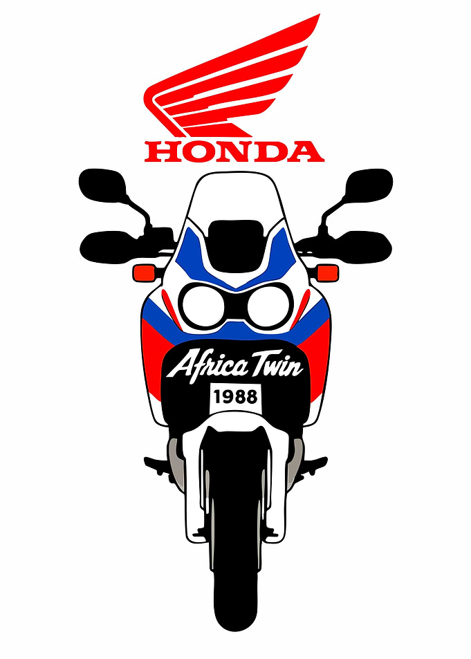 Honda Africa Twin 1988 Motorcycle Illustration
