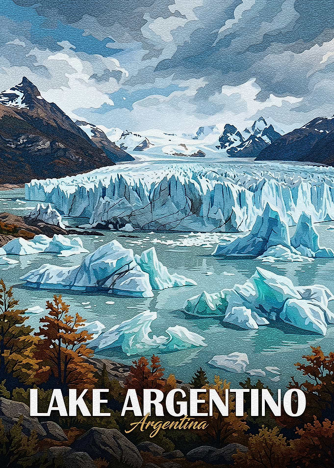 Lake Argentino, Argentina Travel Poster