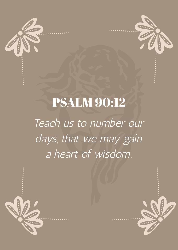 Psalm 90:12 Inspirational Quote Art