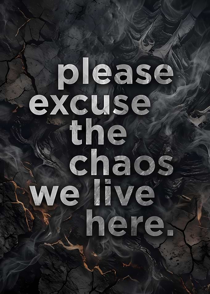 Excuse the Chaos Text Art