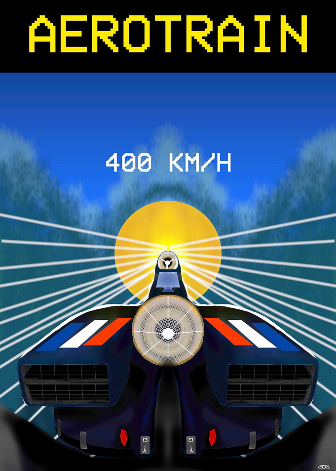 Aerotrain a French Futuristic Vehicle Digital Art