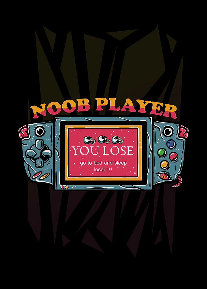 Noob Player Game Over Illustration