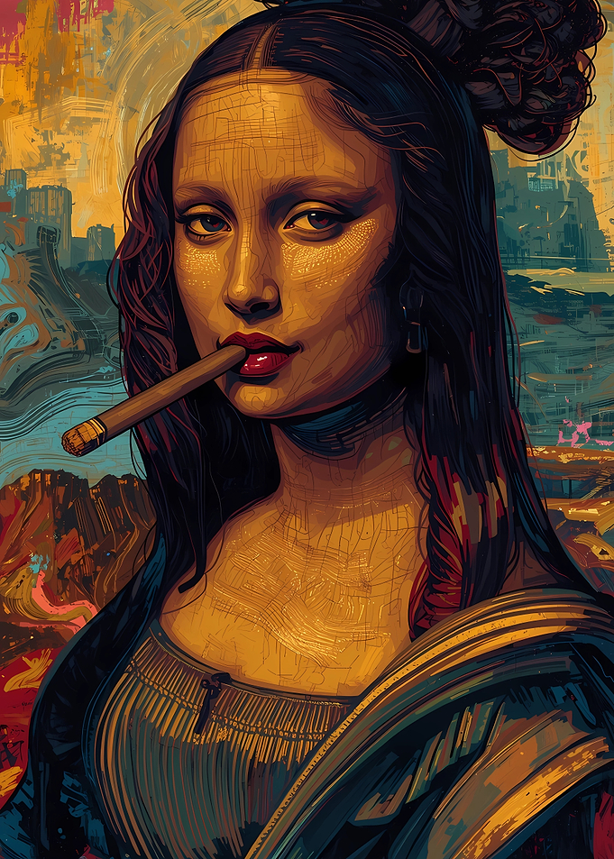 Mona Lisa with Cigar