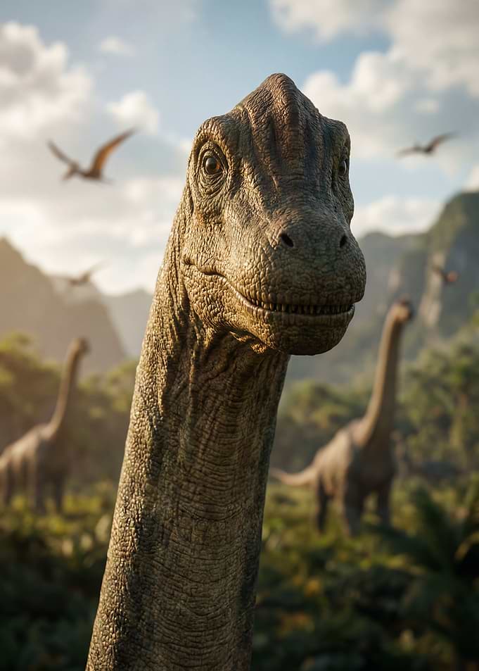 Brachiosaurus in a Prehistoric Landscape