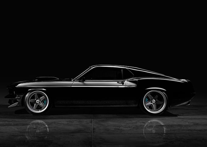 Sleek Black Classic Car Side View