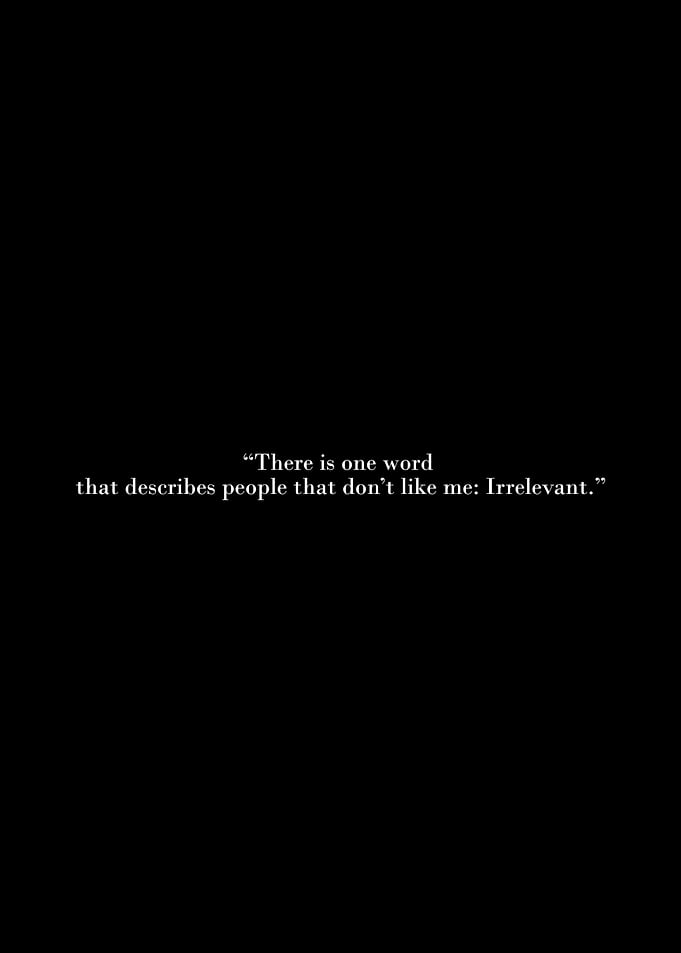 Irrelevant Quote on Black Background