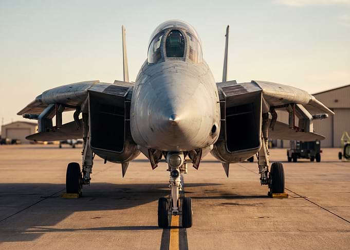 F-14 Tomcat Fighter Jet Front View