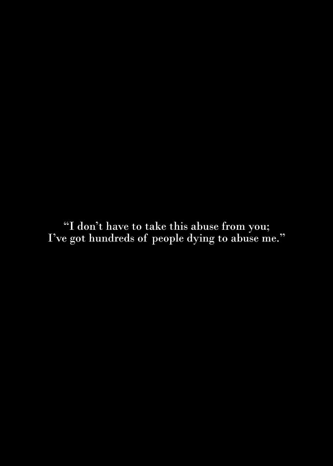 Abuse Quote on Black Background