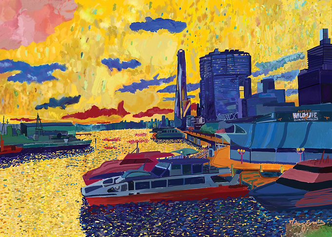 Barangaroo in yellow
