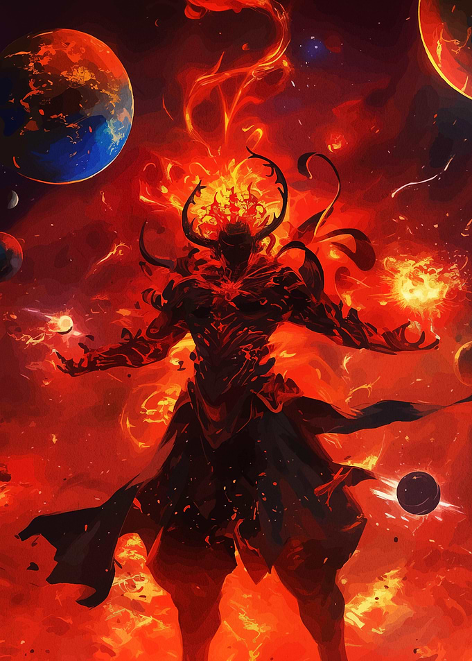 Fiery Demon in Space