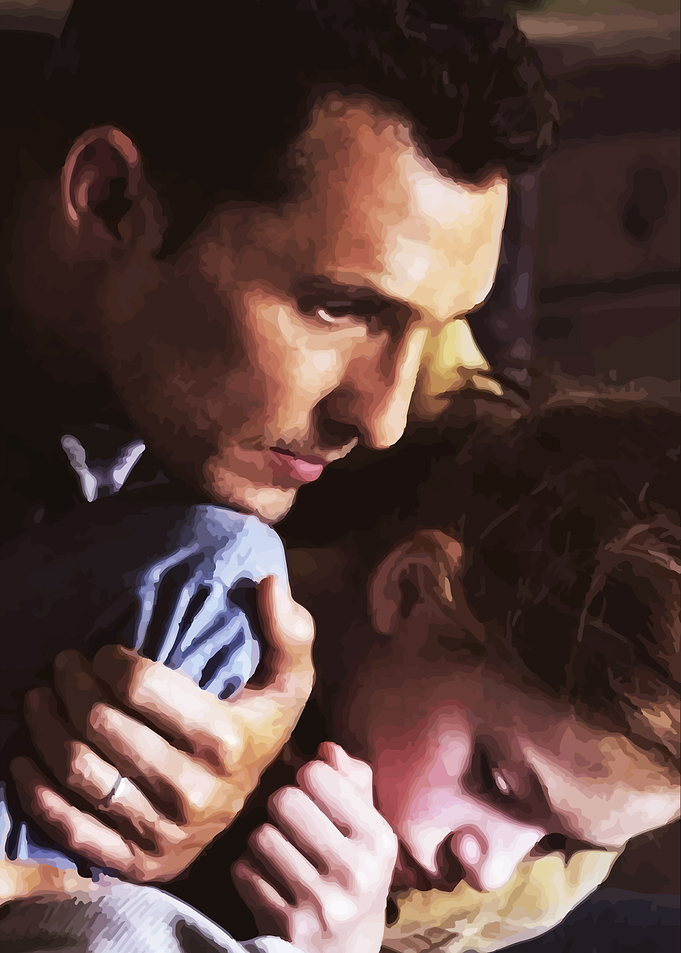 Emotional Embrace: Man Comforting Woman