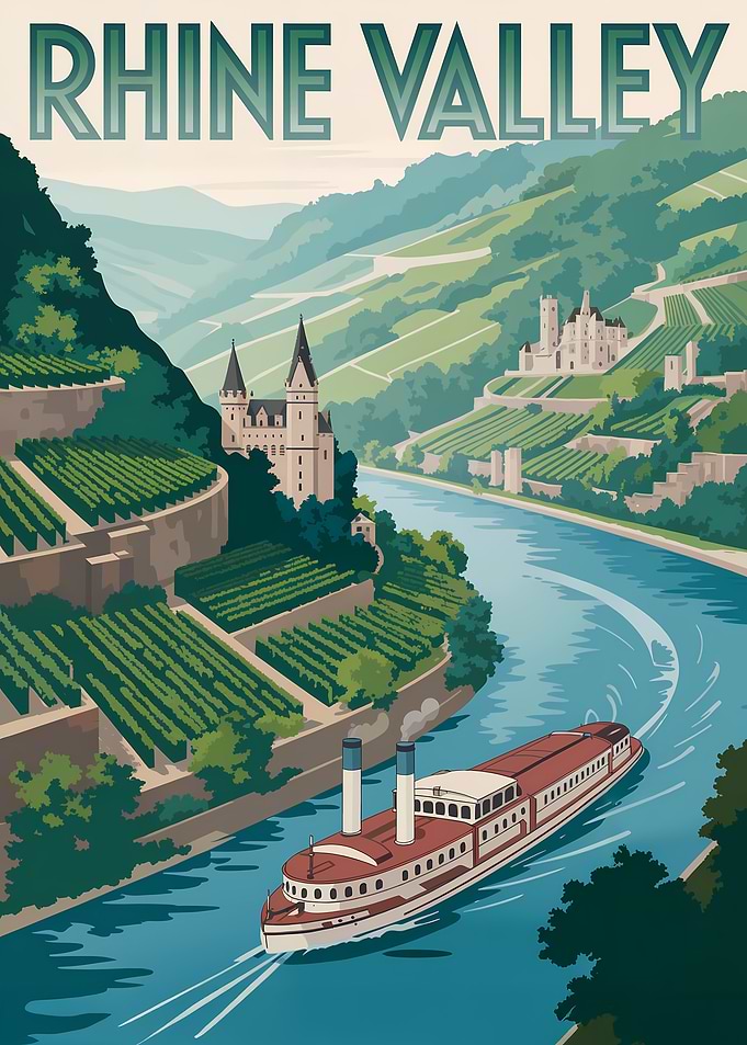 Rhine Valley Travel Poster