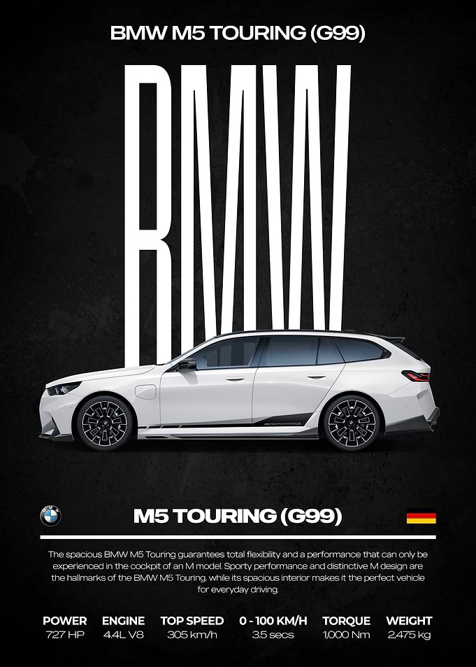 BMW M5 Touring (G99) Car Poster