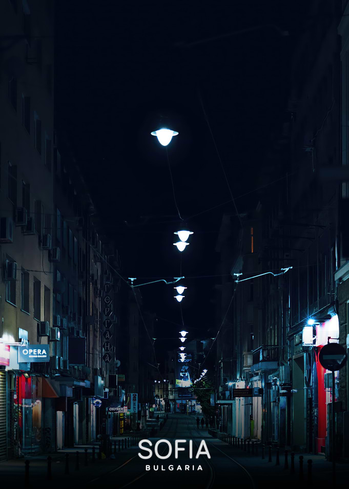 Sofia, Bulgaria at Night