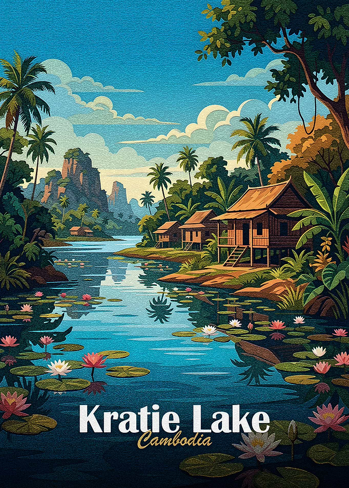 Kratie Lake, Cambodia, Tropical Landscape