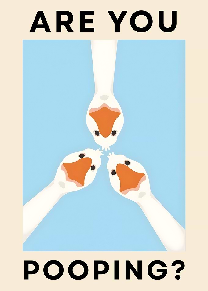 Are You Pooping? Goose Illustration
