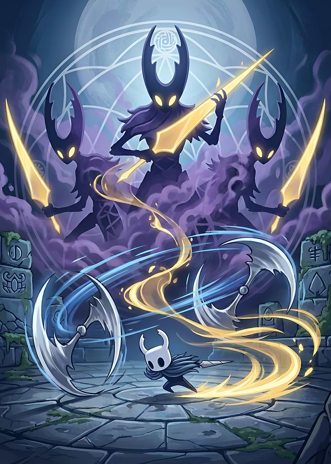 Hollow Knight Battle Scene Illustration