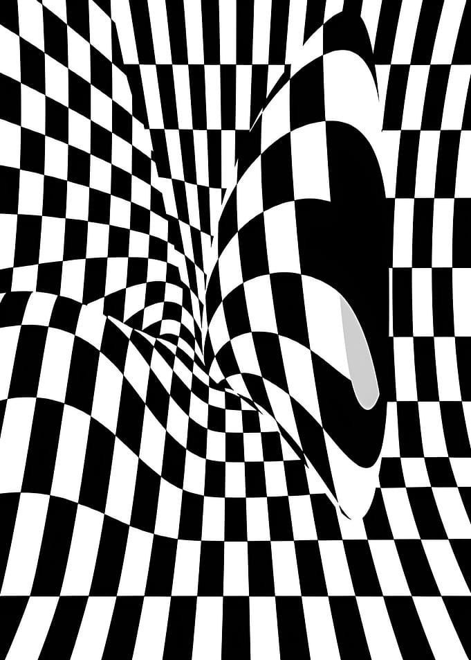 Abstract Black and White Checkered Pattern