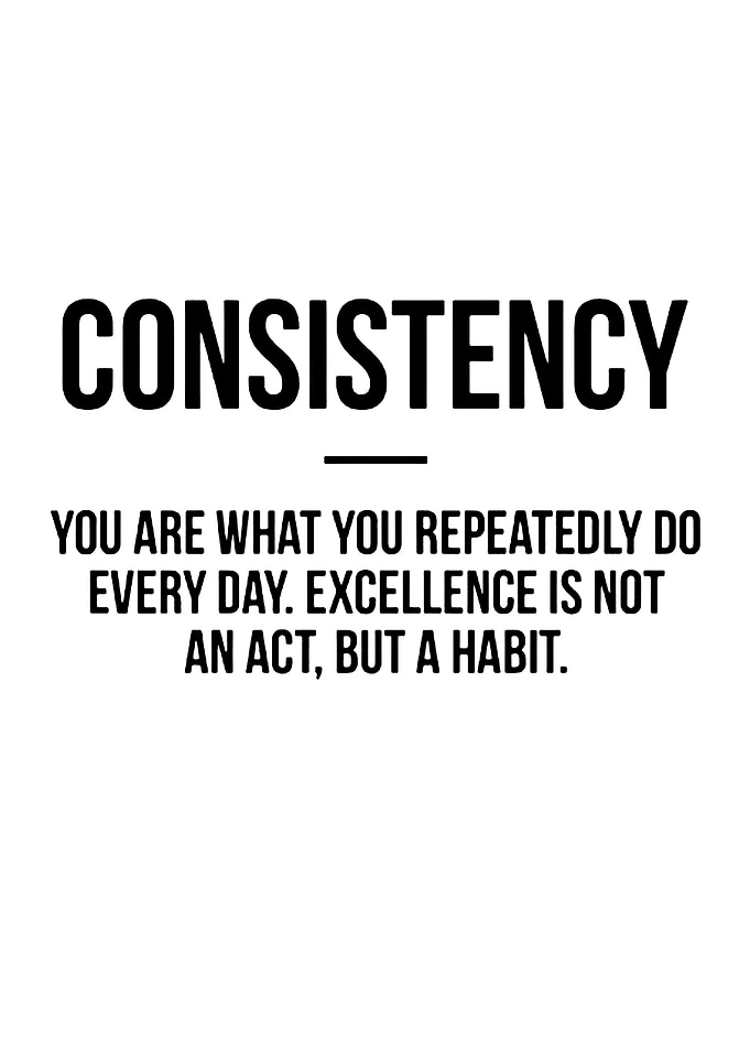Consistency Motivational Quote Black and White