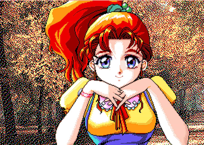Anime Girl Portrait with Red Hair