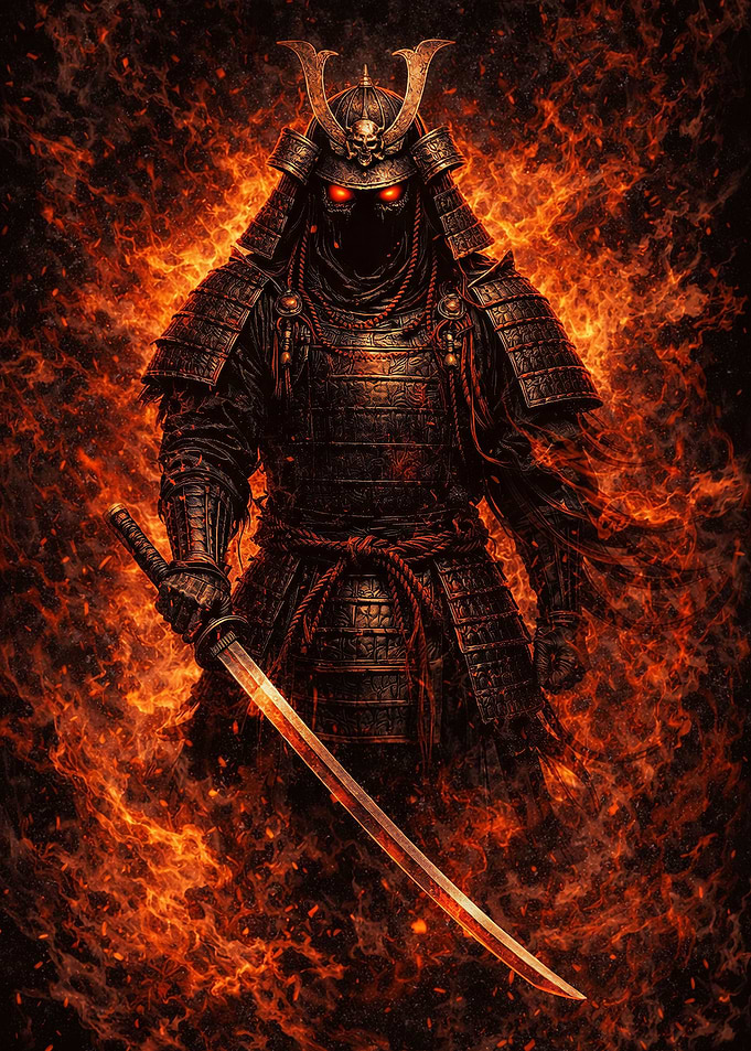 Fiery Samurai Warrior