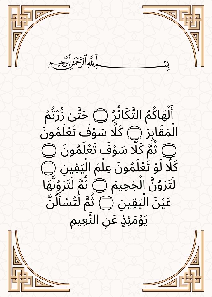 Islamic Calligraphy Art with Beige Border