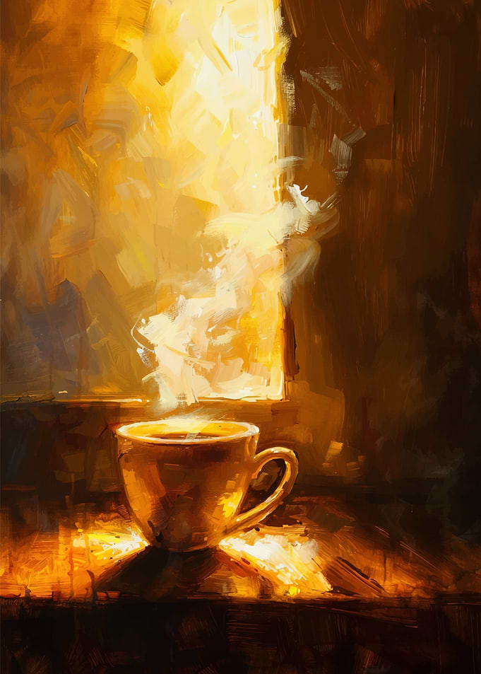 Warm Coffee Cup Painting