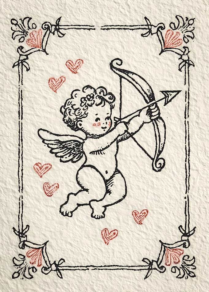 Cupid with Bow and Arrow Illustration