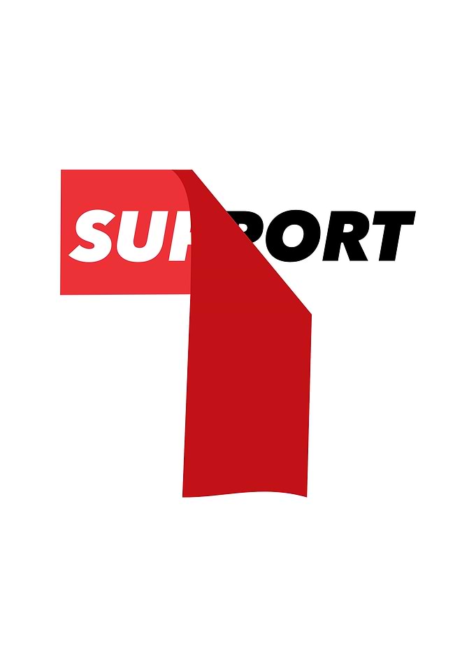 Support Text Graphic with Red Element